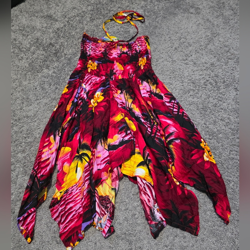 Vibrant Floral Halter Dress